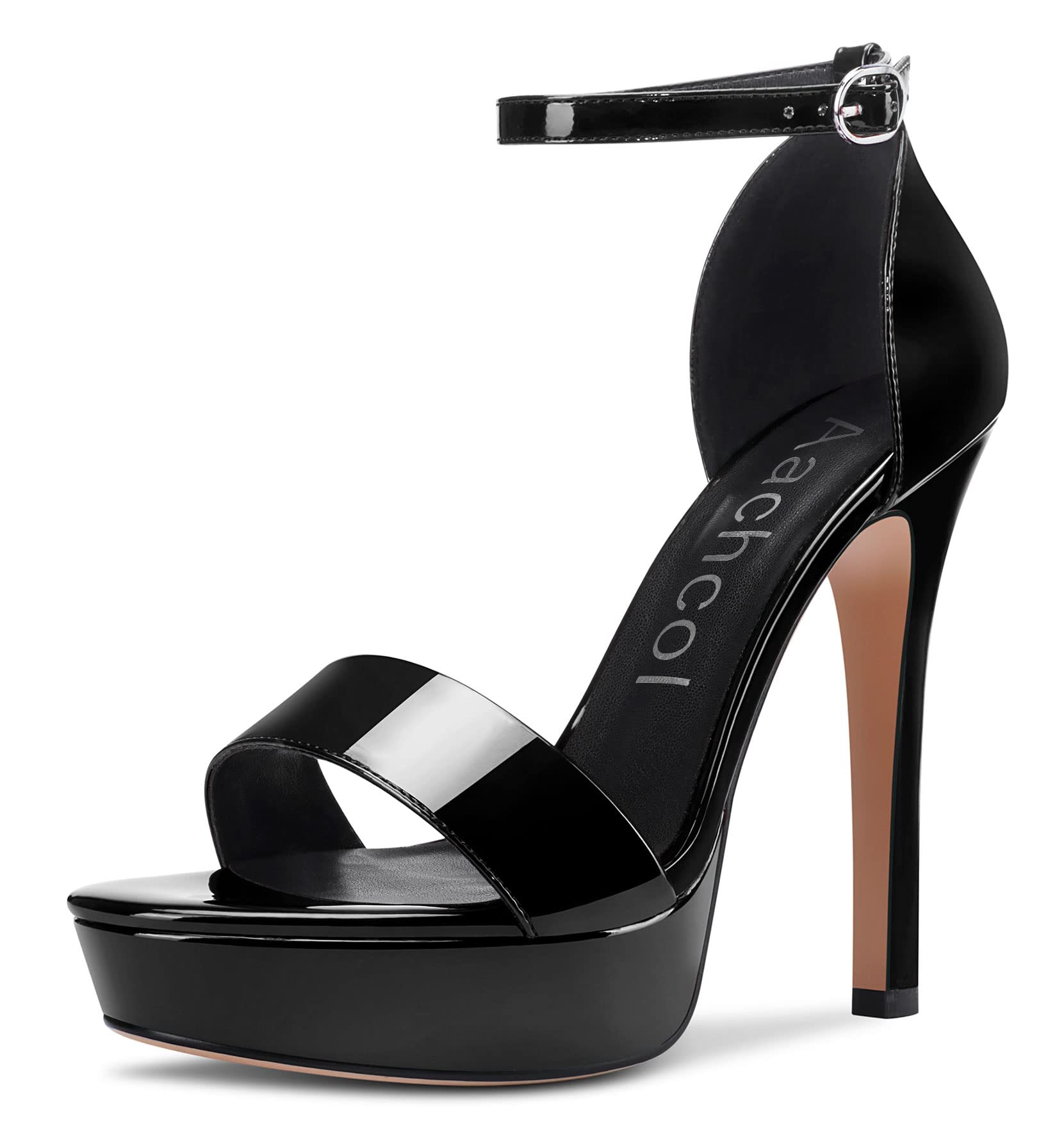 Aachcol Women's Platform Sandals Open Toe Stiletto Heel Ankle Strap Ankle Strap 