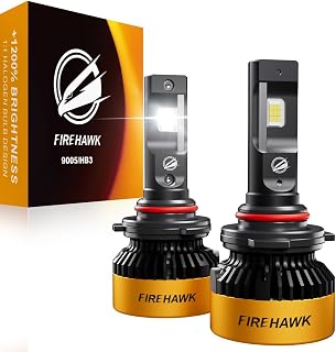 Firehawk 9005/HB3/H10/9145 LED Headlight Bulbs 90000LM 1200% Brighter 6000K Cool White Plug and Play Halogen Replacement Conversion Kit 2026 Advanced, Pack of 2