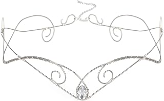 Fairy Circlet Medieval Crown Silver Colored Crystal Tiara