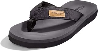 FITORY Men's Flip Flops Adult Flip Flops Beach and Pool Shoes Light Non-Slip Rubber Sole Size 6-13 UK