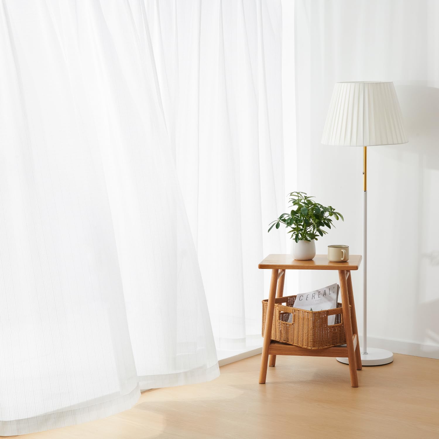Kumori Lace Curtain, Not See-through from Outside, UV Protection, Washable, Adju