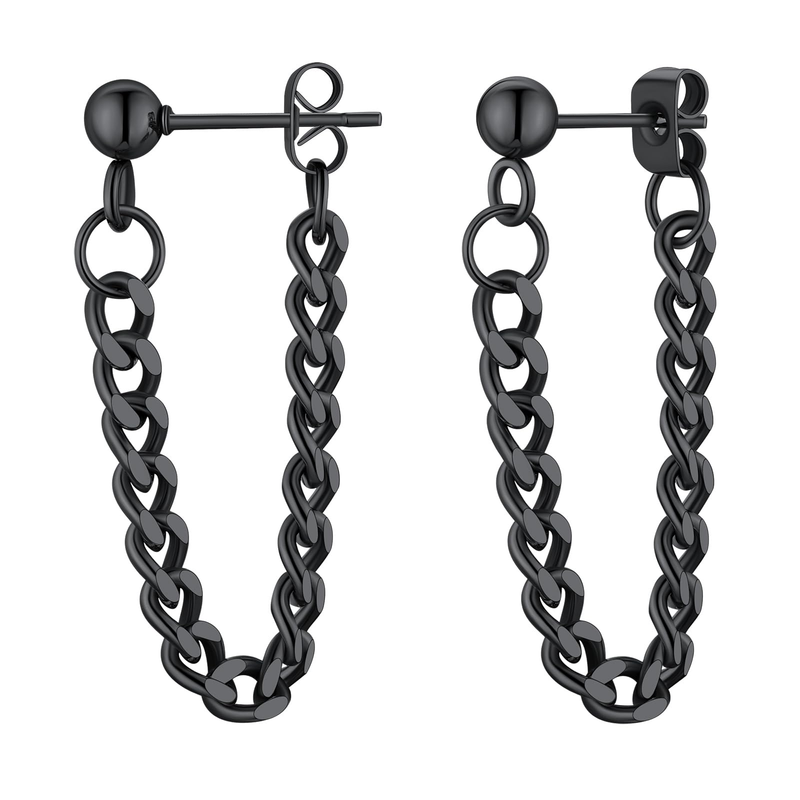 FindChic Stainless Steel Bar Drop Earrings 18K Gold Plated Thin Flat Geometric R