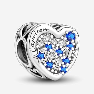 1 x Fashion Sterling Silver Twelve Constellations Heart Pendant Suitable for Jewelry and Daily Outfits Gift for Women