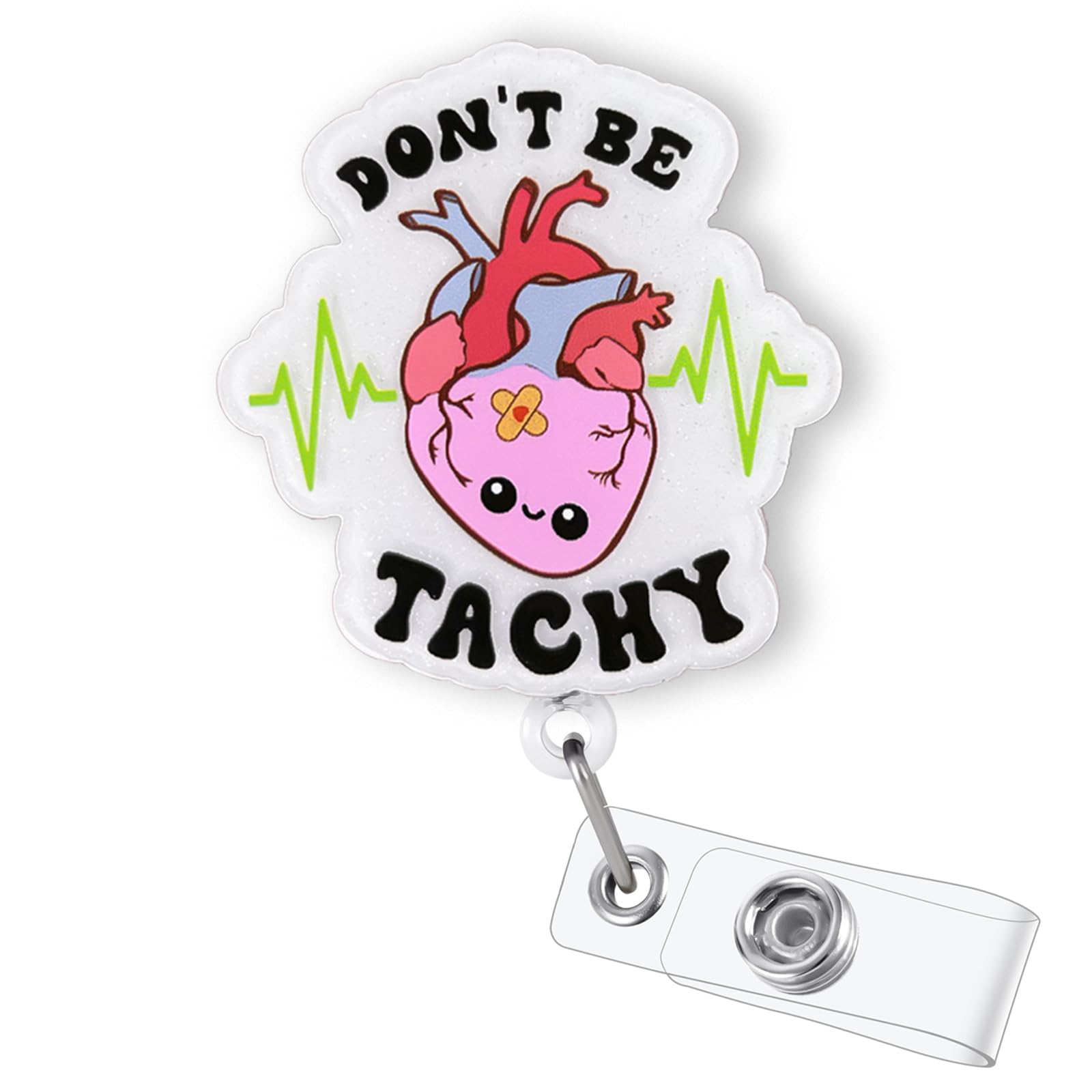 Funny Cardiac Nurse Badge Reel Retractable, Don't Be Tachy Badge Reel for Cardio