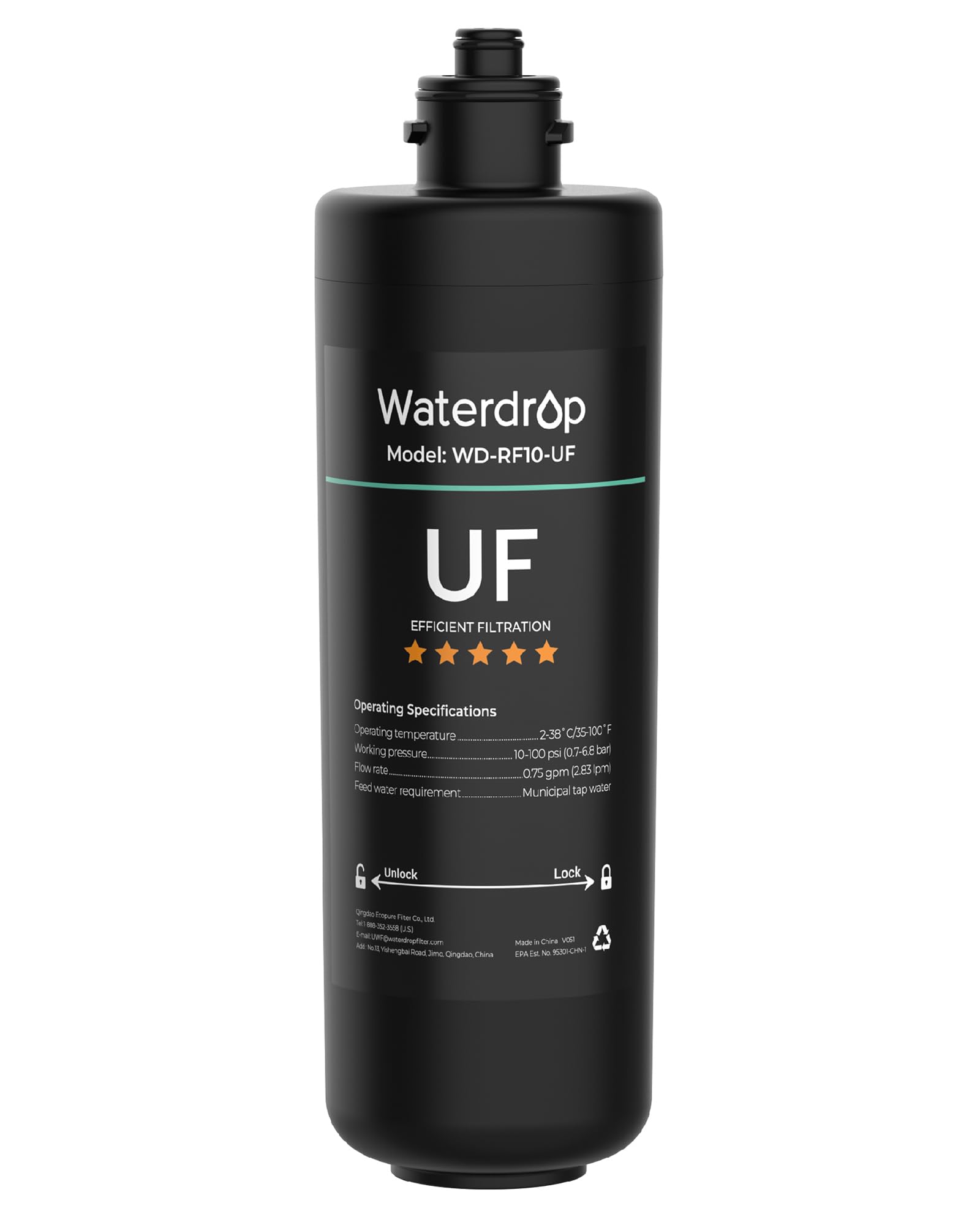 Waterdrop RF10-UF Filter, Replacement for 10UA/10UA-UF/10UB/10UB-UF | 0.01 Micro