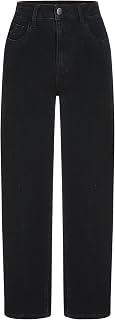 CIDER Jeans for Women Stretchy Denim High Waist Straight Leg Cropped Casual Jeans with Pocket