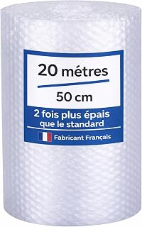 Bubble Wrap Roll - 20 m x 50 cm - 2x Thicker - Bubble Wrap | French Manufacturer – Ideal Packaging for Moving and Shipping Packages – Reinforced Bubble Paper