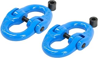 Mytee Products (2 Pack Grade 100 1/2" Forged Alloy Steel Hammerlock Coupling Link - Blue, 15,000 lbs Working Load Limit | Heavy Duty G100 Connecting HammerLink