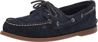 Sperry メンズ オーセンティック オリジナル ツーアイ ボートシューズ、ネイビー スエード、9.5