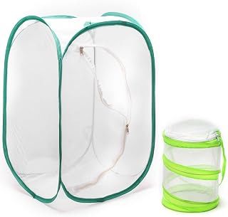 2 Pack Insect and Butterfly Habitat Cage, Terrarium with Pop-up Design | For Nature Observation, Butterflies and Insects Raising, etc. 23.6 Inches Tall, with A Mini Habitat Cage