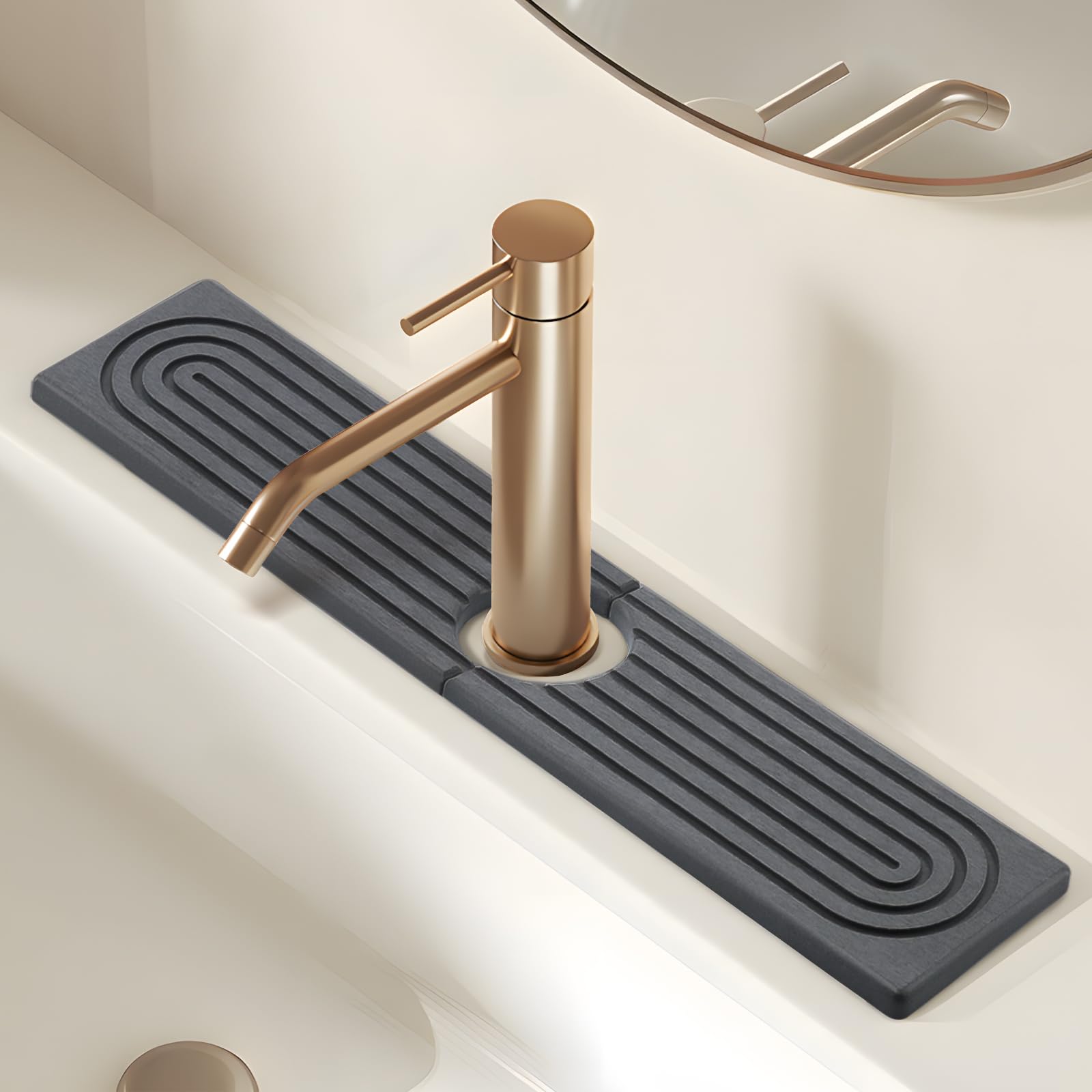 Faucet Mat for Kitchen Sink, Super Absorbent Diatomaceous Earth Stone Drying Mat