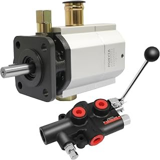 RYFT Wood Log Splitter Pump 16GPM, HI/LO gear pump, 2 stage Hydraulic with 25GPM Auto Control Detent Valve 1/2" Work Port, 1/8" Keyed Shaft Hydraulic Pump, for Log Splitters