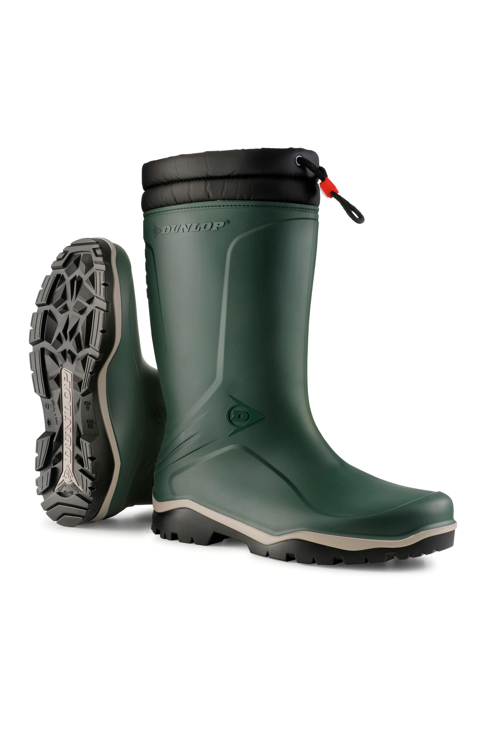 Dunlop Blizzard Snow Boots, Lined Winter Wellies, Heritage Green, UK 12