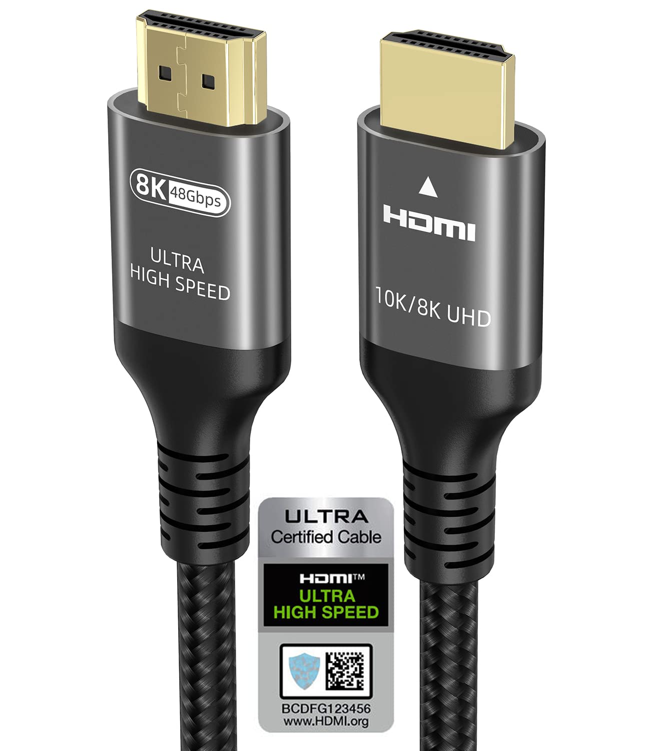 Ubluker 10K 8K 4K HDMI Cable 1M Certified Passed, Ultra High Speed 48Gbps | 0.01