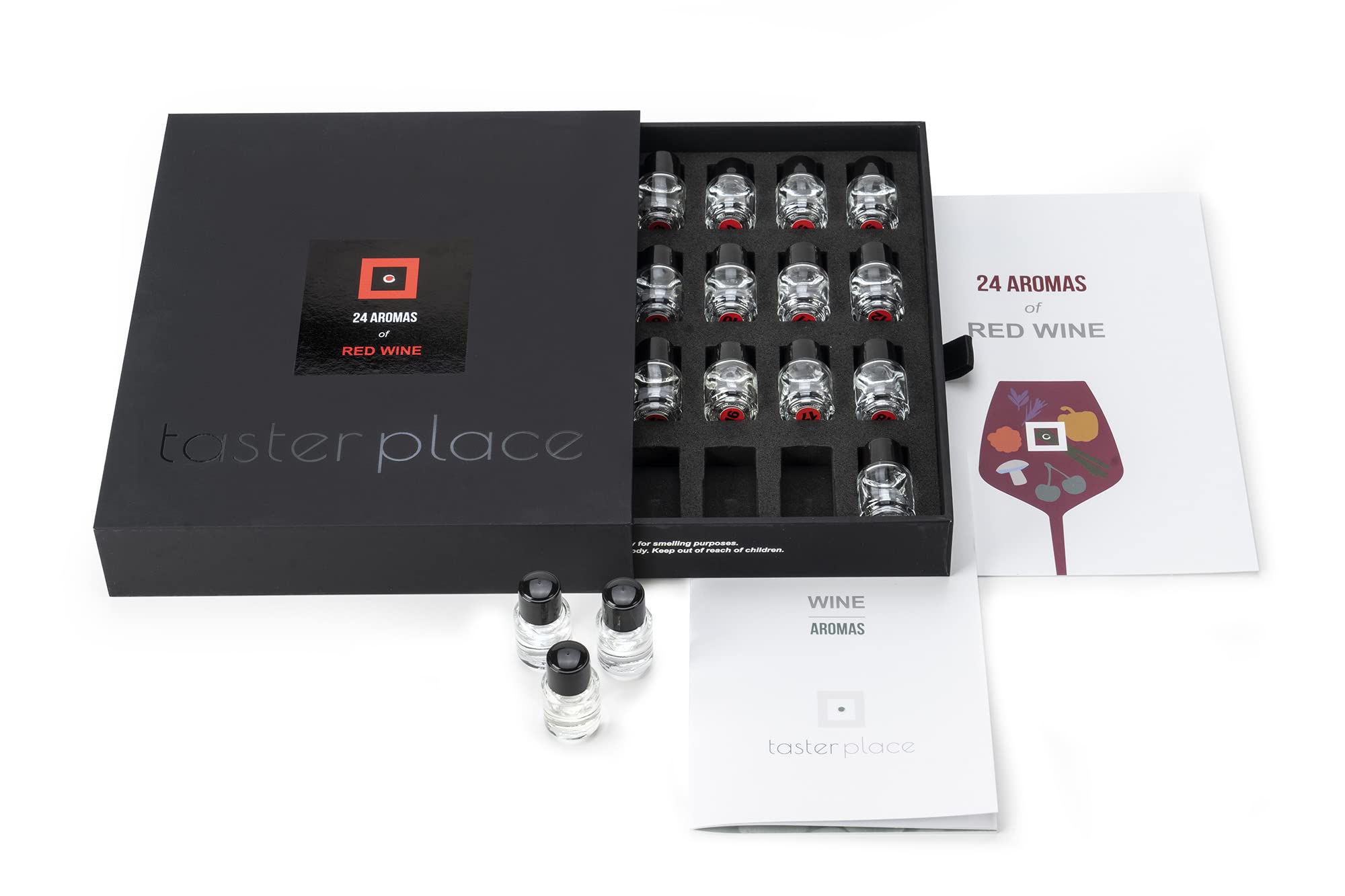 24 Red Wine Aromas - TASTERPLACE AROMA SET - English – for Sommeliers – for Wine