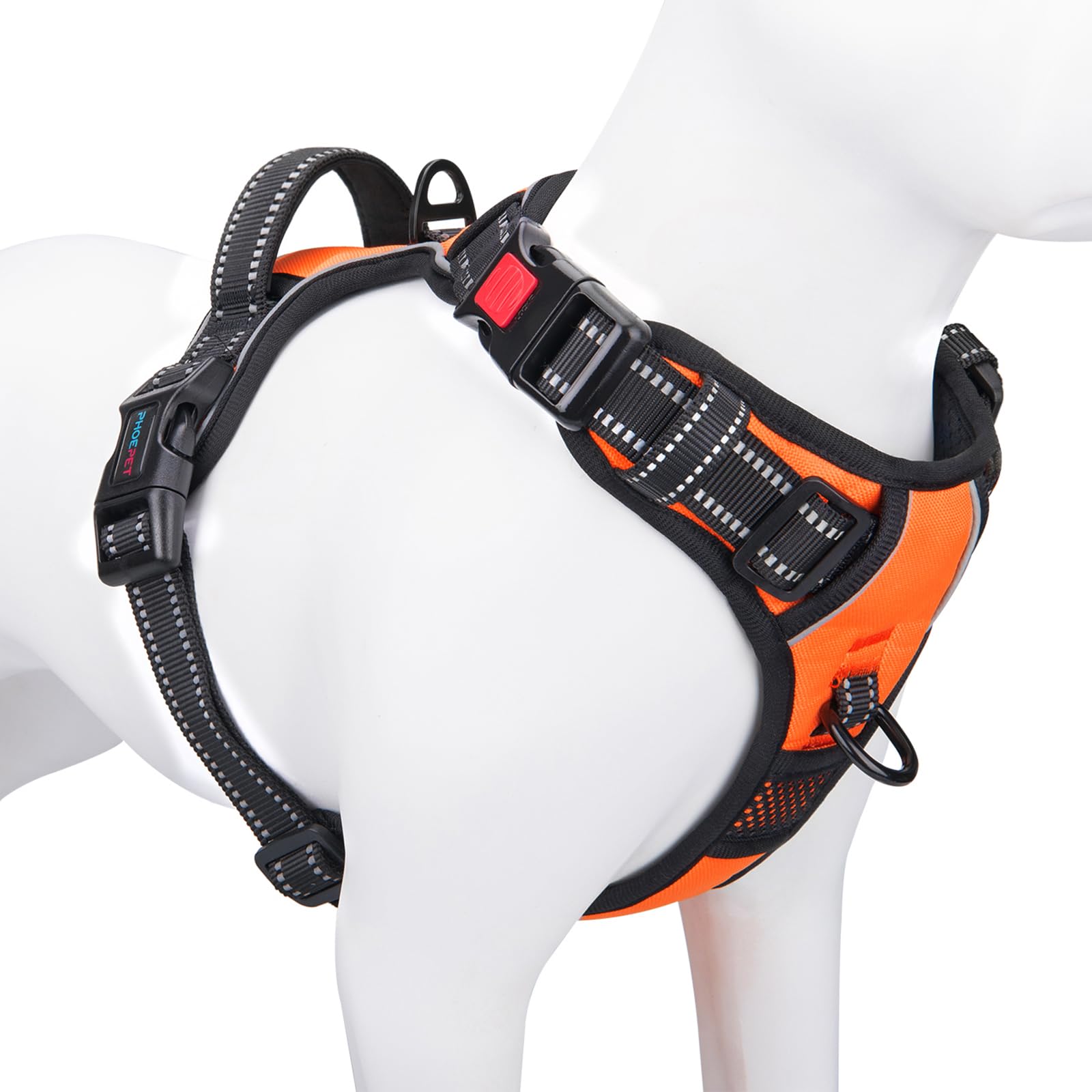 PHOEPET No Pull Dog Harness Medium Reflective Front Clip Vest with Handle | Adju