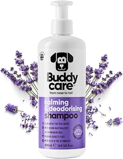 Buddycare Calming Lavender Dog Shampoo Sensitive Skin (500ml) - Soothing & Deodorising Dog Shampoo and Conditioner for Gentle Pet Care & Anxious Dogs | Anti Itch Formula For All Breeds