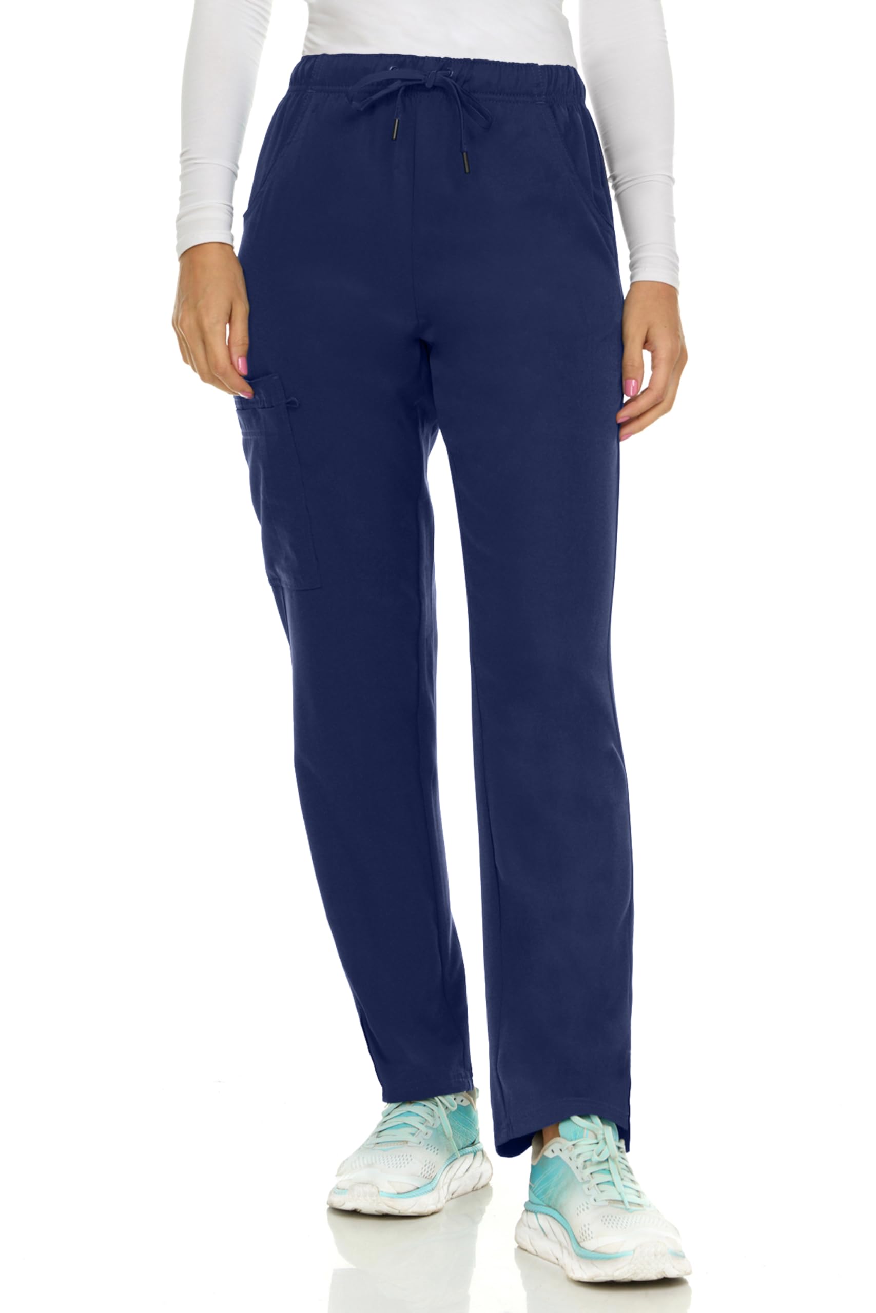 MediChic Straight Leg Scrub Pants for Women, Anti-Wrinkle Women's Medical Scrub 