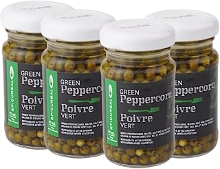 Epicureal Green Peppercorn Whole in Brine 50ml 4 pc | Premium Spanish Green peppercorns