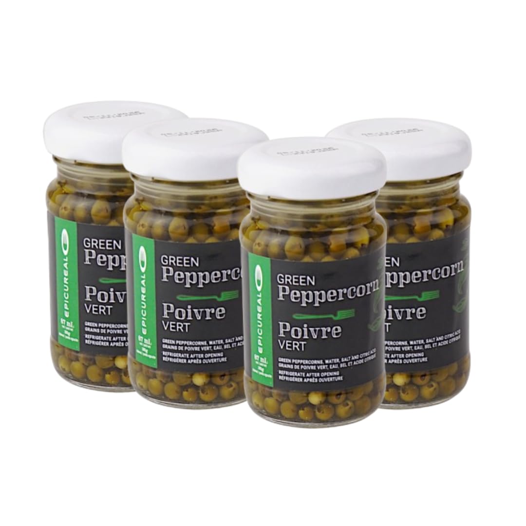 Epicureal Green Peppercorn Whole in Brine 50ml 4 pc | Premium Spanish Green pepp