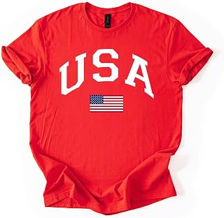 USA Patriotic Graphic T Shirt Independence Day American Flag July Fourth Unisex Tee