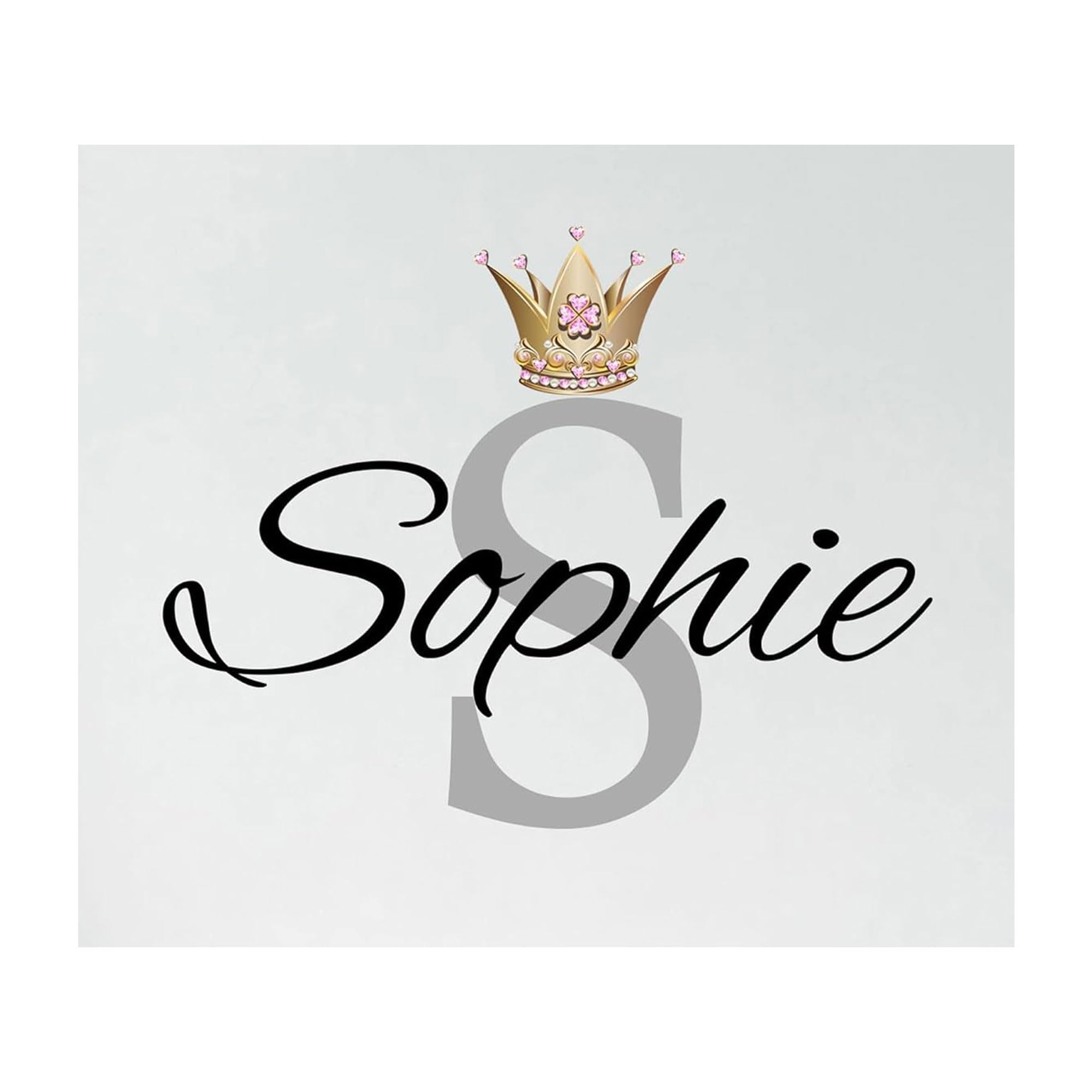 JR Decal Personalised Girl Name Wall Sticker with Initial, Bedroom Decal | 5 siz