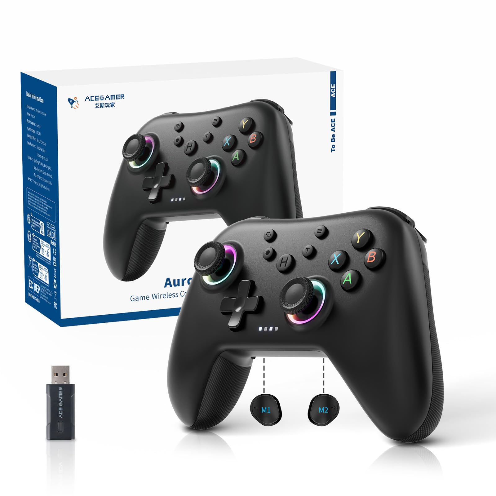 AceGamer Aurora II 2.4G Wireless Bluetooth Controller for PC/Android/Switch/iOS/