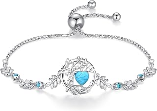 FANCIME Tree of life Birthstone Bracelet Sterling Silver Jewelry for Women