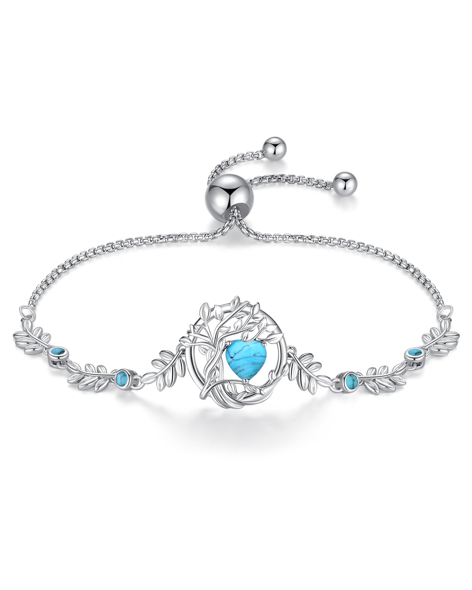 FANCIME Tree of life Birthstone Bracelet Sterling Silver Jewelry for Women