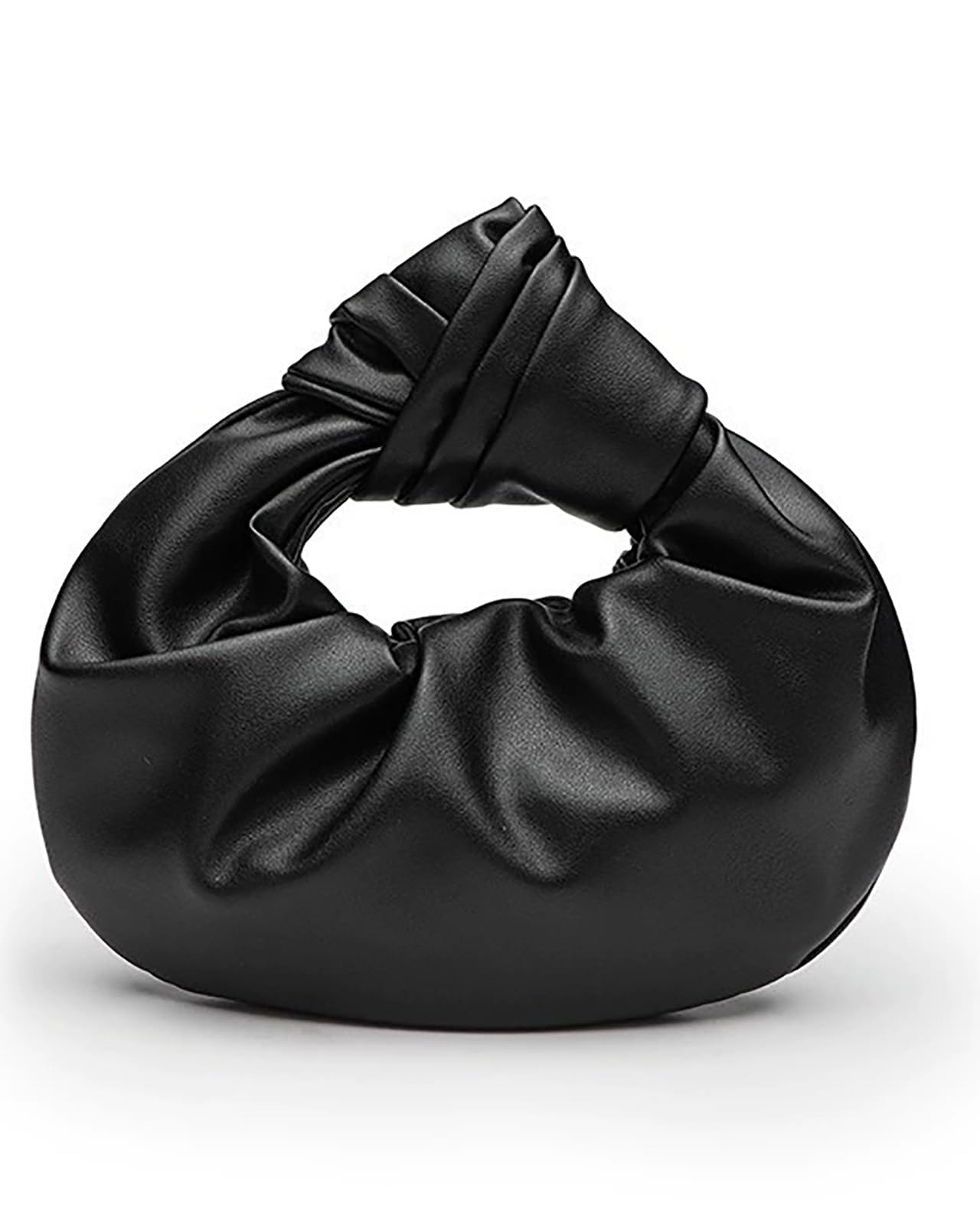 Ruched Clutch Purses For Women Evening Bag PU Leather Trendy Small Hobo Handbag 