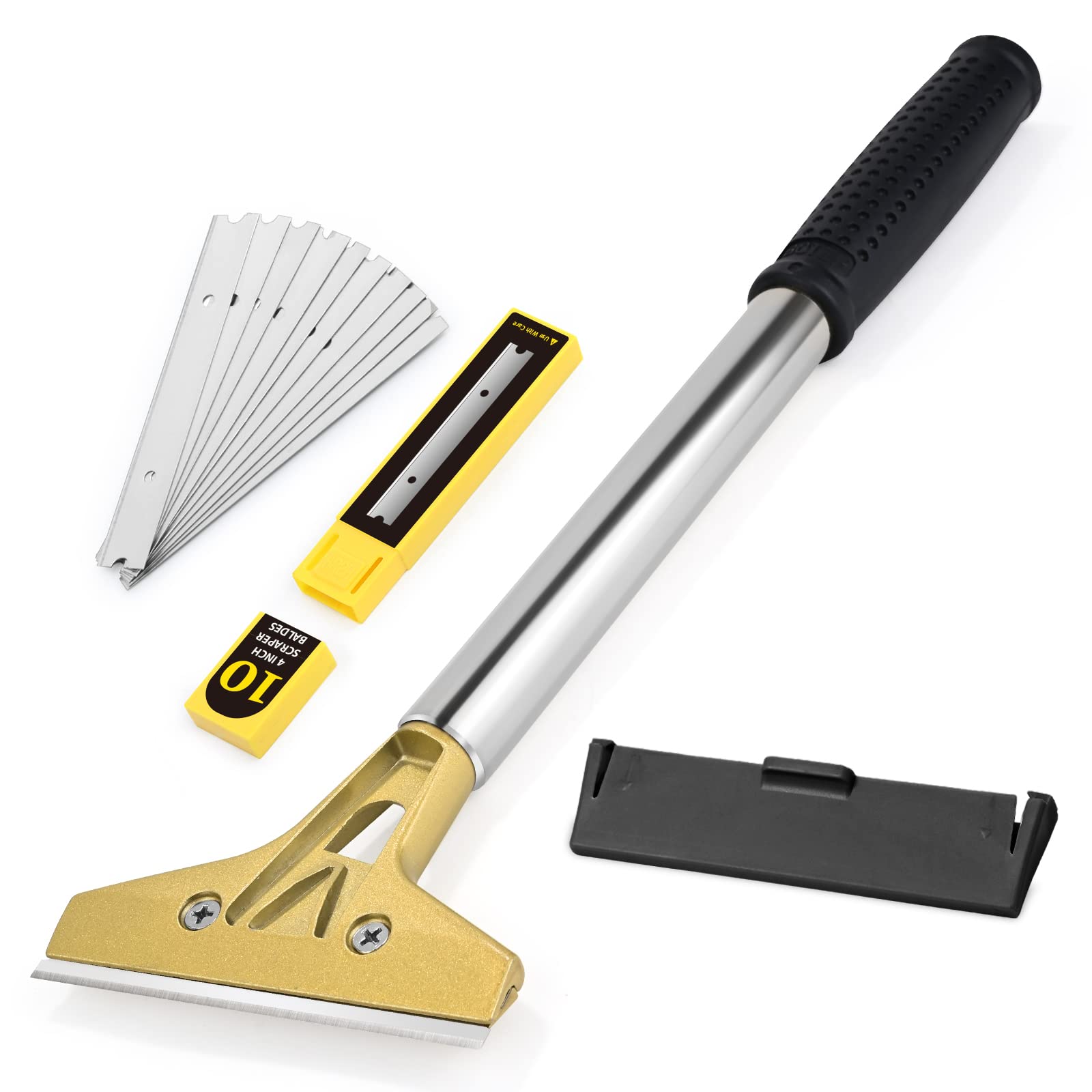EHDIS Heavy Duty 4-inch Razor Blade Scraper with Long-Handle, Cleaning Glass Wal