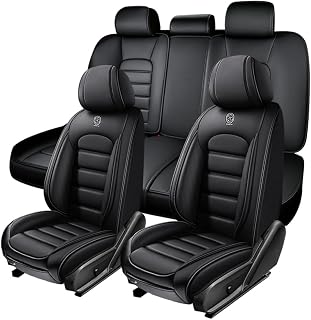 5 Seat Covers for Honda Accord 2013-2025,Premium Nappa Leather Car Seat Covers Seat Cushions,Waterproof Soft Seat Covers for Cars,Interior Accessories Airbag Compatible（Standard-Black）