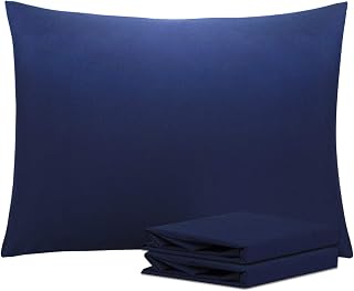 NTBAY Standard Pillowcase Set - 2 Pack Brushed Microfiber 20x26 Pillowcases - Soft, Wrinkle-Free, Fade-Resistant, Stain-Resistant, Pillowcases with Envelope Closure - 20x26 inches, Navy Blue