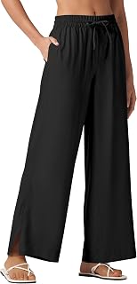 Willit Womens Wide Leg Beach Pants, UPF 50+ Lightweight Travel Quick Dry Sun Protection Trousers 29 in, 31 in