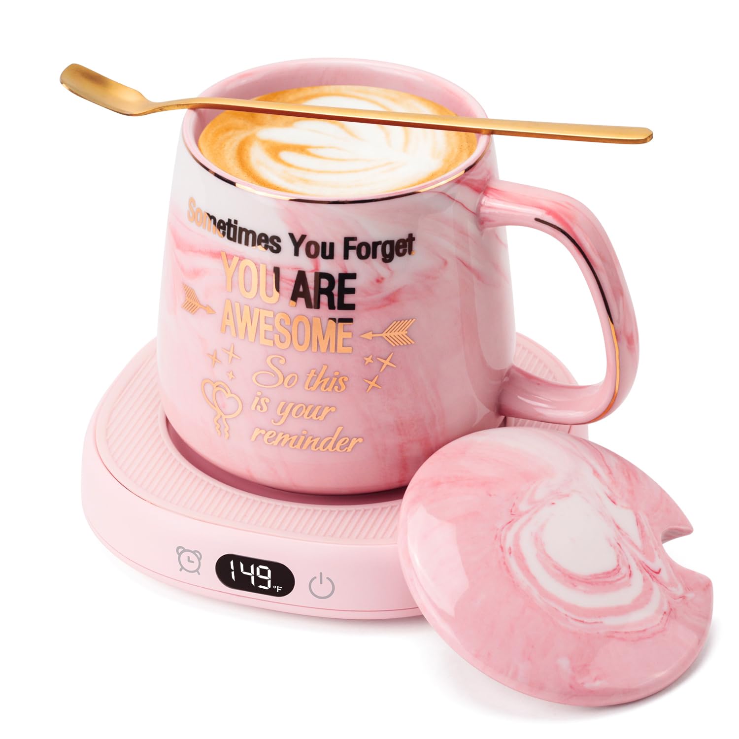 Coffee Mug Warmer & You are Awesome Mug Set, Electric Cup Warmer for Desk | Beve