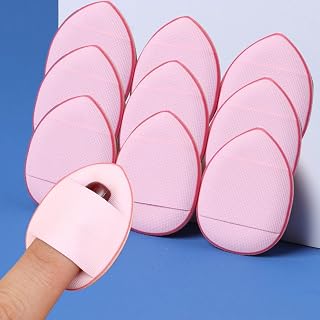10 Pcs Cosmetic Sponges Mini Air Pads Finger Concealer Liquid Foundation Powder Wet Dry Beauty Tools Pink