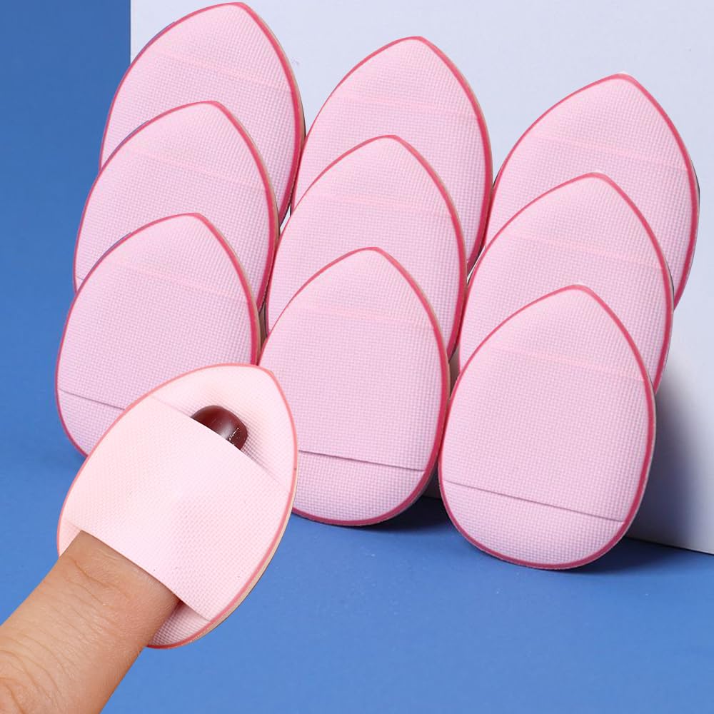 10 Pcs Cosmetic Sponges Mini Air Pads Finger Concealer Liquid Foundation Powder 