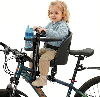 Kid's Bike seat ,Free water bottle holder for Baby 10 Months to 4 Years Old | Front Mount Child Bike Seat With 3 Modes And Surround Safety Rail, Perfect For Outdoor Fun And Short Family Rides