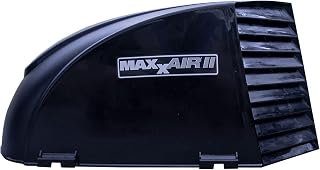 MAXXAIR Maxx II 00-933082 RV Roof Vent Cover, Black | High-density polyethylene with UV protection, fits most 14x14 in vents, zero-leak mounting needs no roof drilling, 00-933082