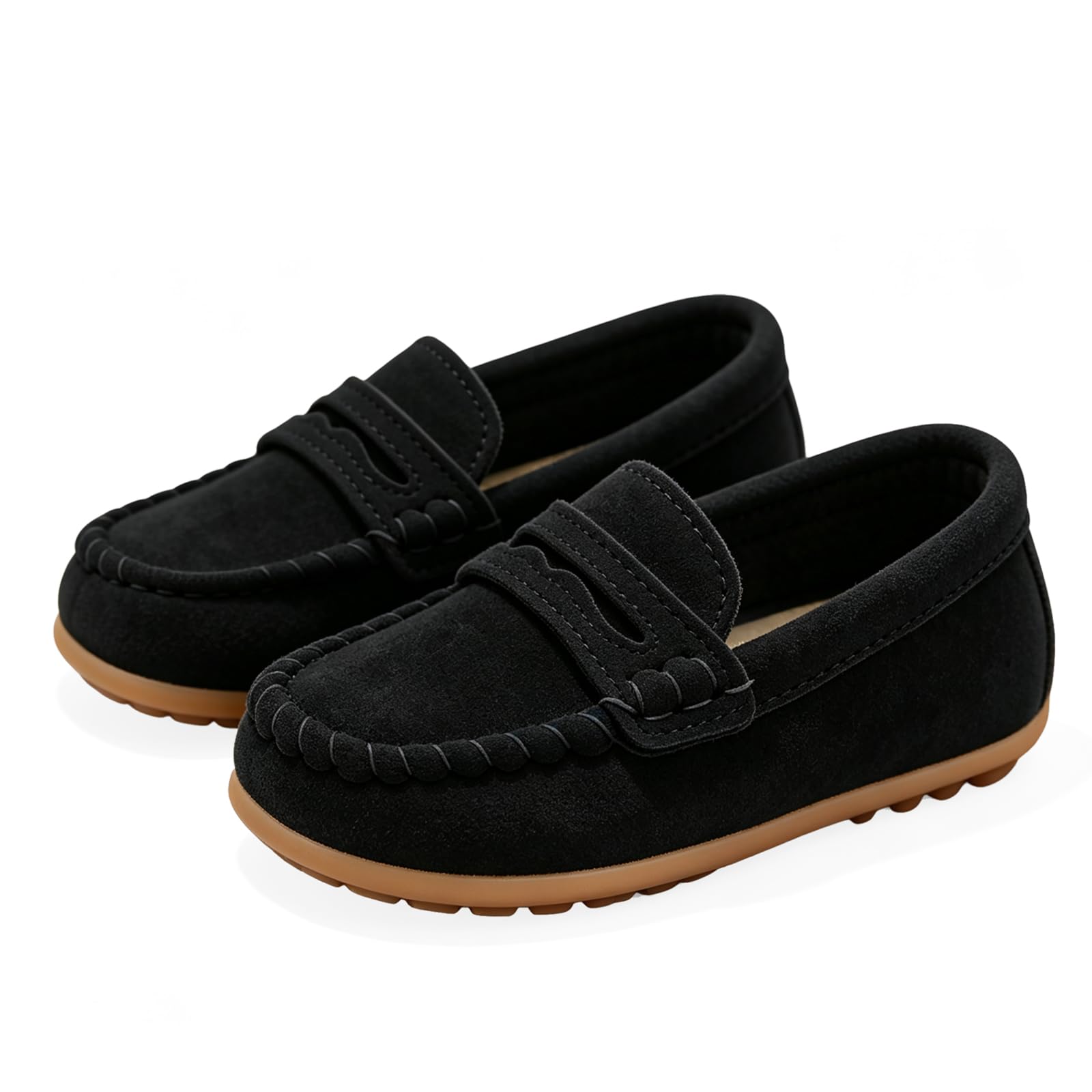 Infant Baby Boys Girls Slip-On Loafers, Soft Rubber Sole PU Leather Toddler Mocc
