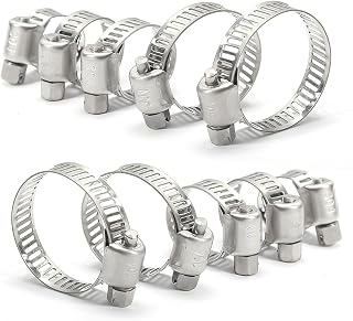5 Pcs Stainless Steel Adjustable Fuel Hose Clamp Screw Clamps Worm Gear Pliers (5pcs, 6-12mm)