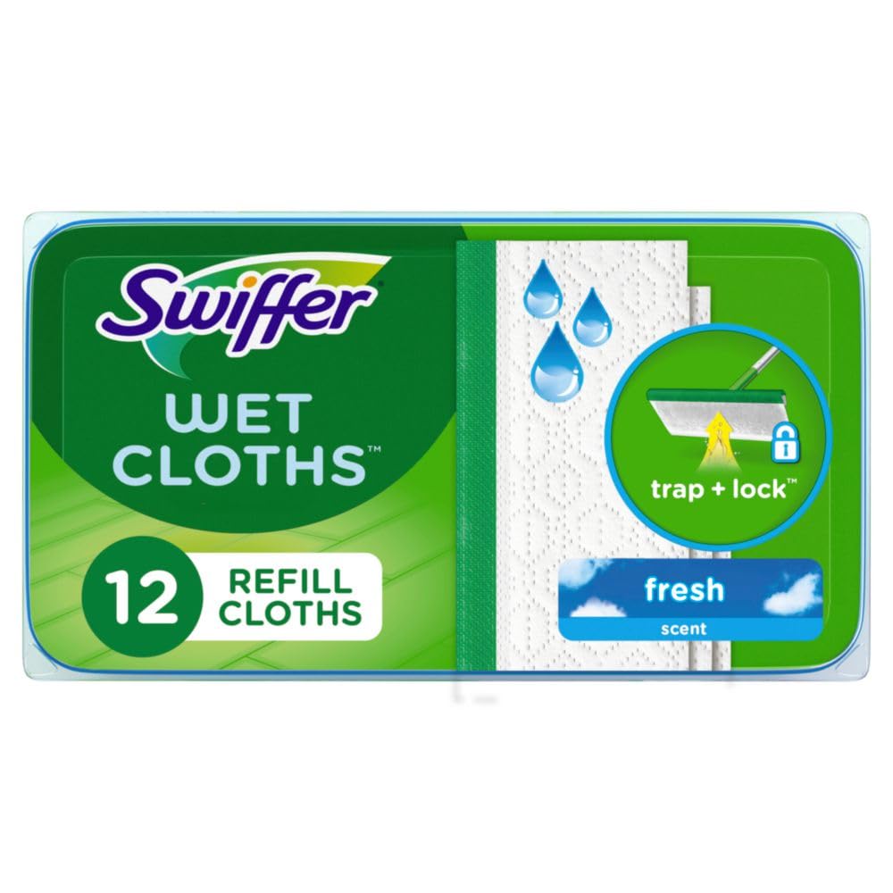 Swiffer Sweeper Wet Mopping Cloth Refills for Floor Mopping and Cleaning, Multi-