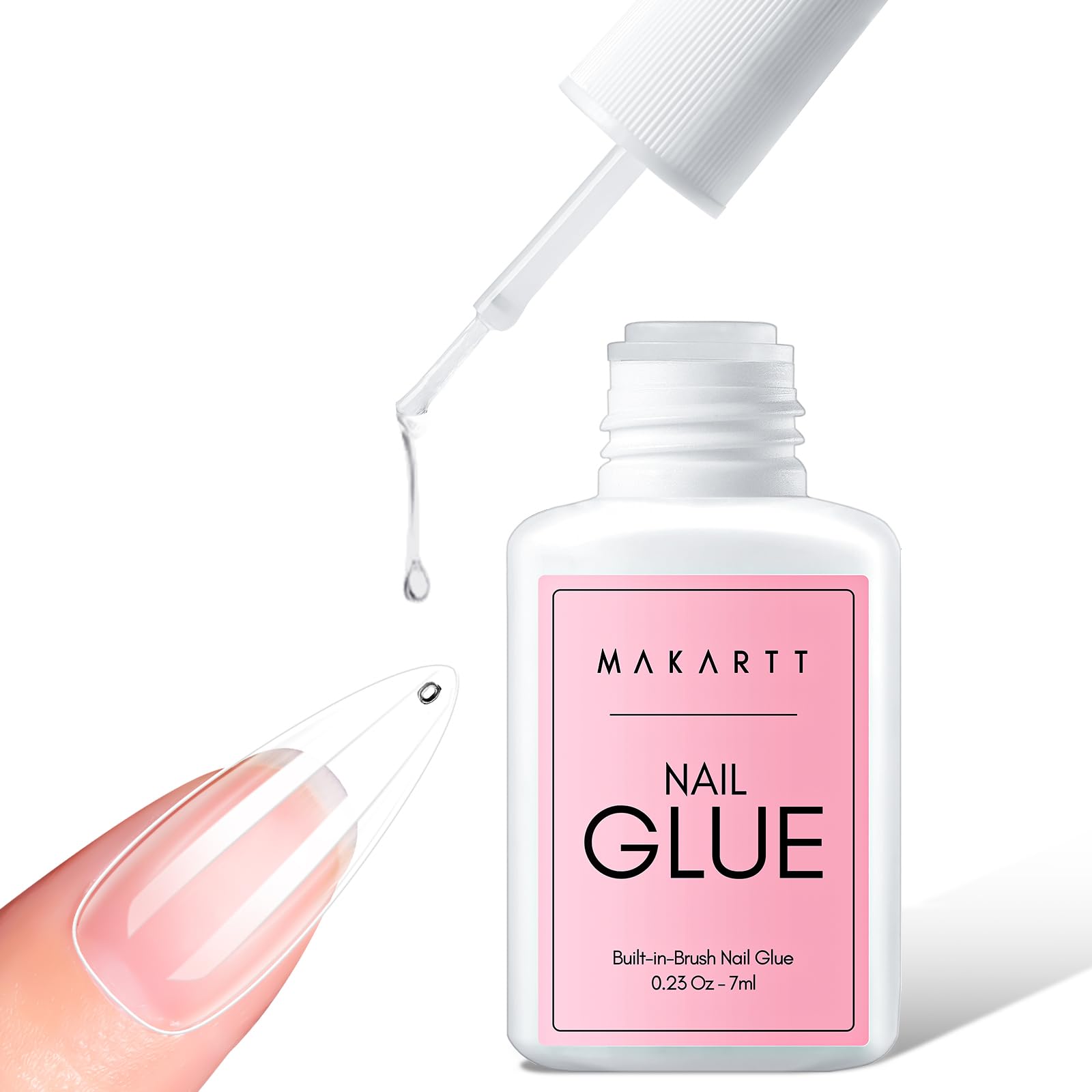Makartt Extra Strong Nail Glue with Brush – 5s Dries Quickly, Long-Lasting Hold,