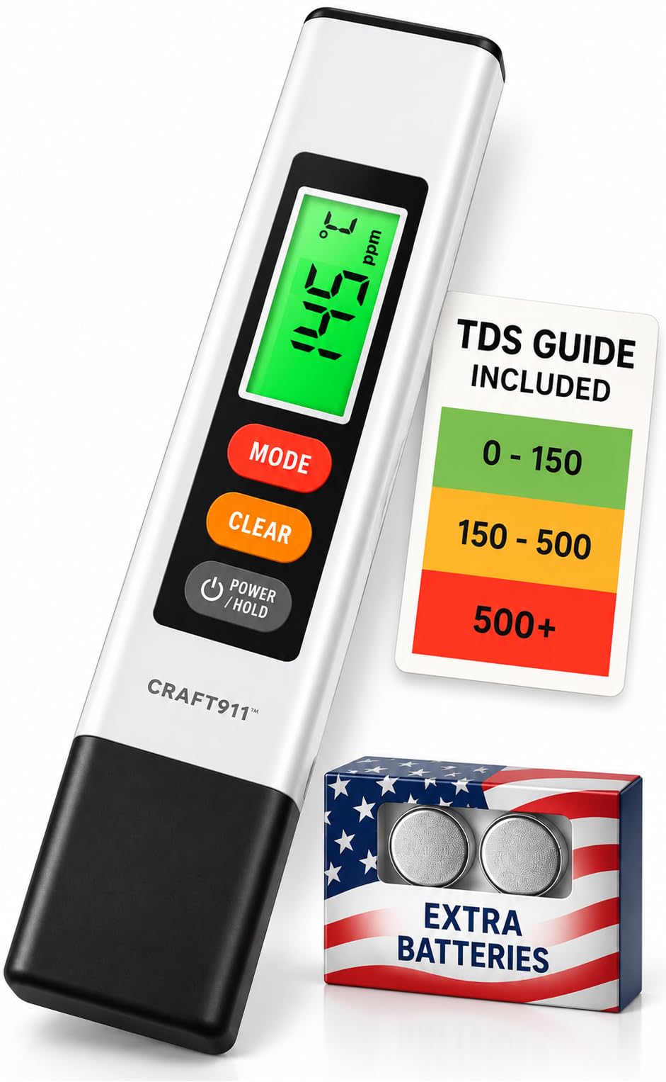 Digital Water Tester for Drinking Water - TDS Meter +/- 3% Readout Accuracy | Fa