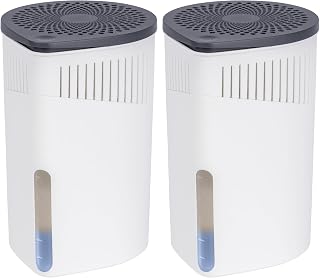 WENKO Raumentfeuchter Mod. Drop nachfüllbar zur Schimmel- und Geruchsreduktion 1 kg Granulatblock für optimale Luftfeuchtigkeit Farbe Weiß (Packung mit 2)
