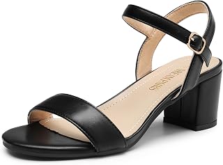 DREAM PAIRS Women's Low Heel Ankle Strap Sandals