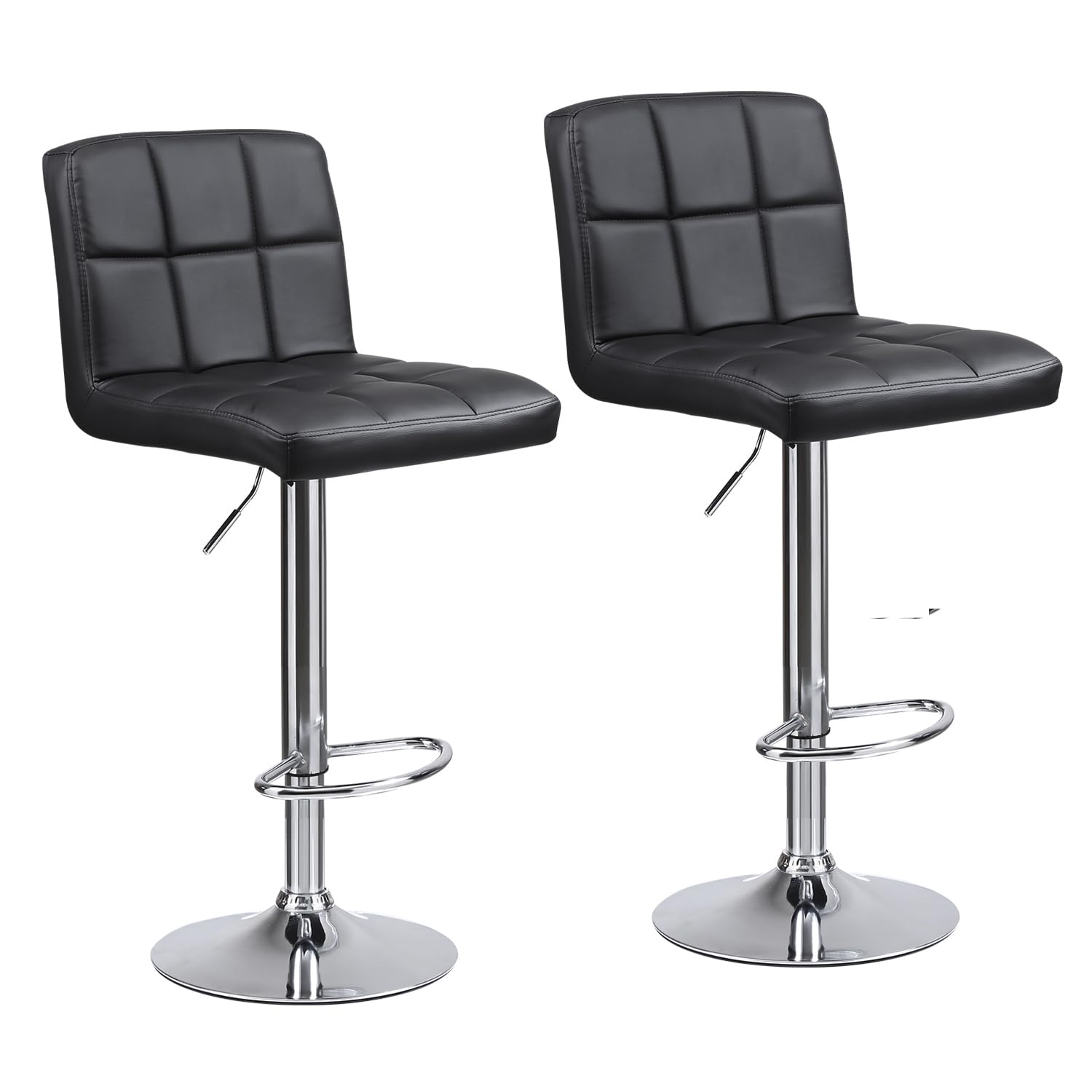 Lennox Furniture Swivel Bar Stools Set of 2, Bar Chairs Adjustable Height Bounde