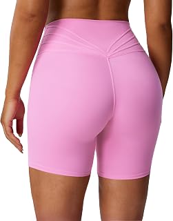Aoxjox Trinity Workout Biker Shorts for Women Tummy Control High Waist Athletic Exercise Gym Running Yoga Shorts 6 Inches