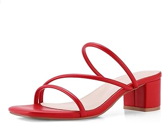Shoe'N Tale Strappy Heels Women's Chunky Block Heel Mules