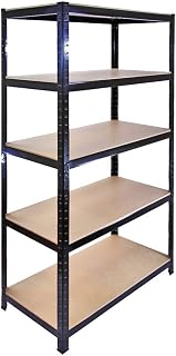 The Shopfitting Shop 5 Tier Boltless Garage Shelving Workshop Storage Racking Shelves Heavy Duty Metal 1800 x 900 x 400